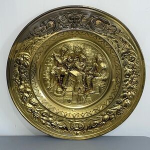 Brass Decorative Round Tray 23.5” Wall Handing Decor Home Cabin